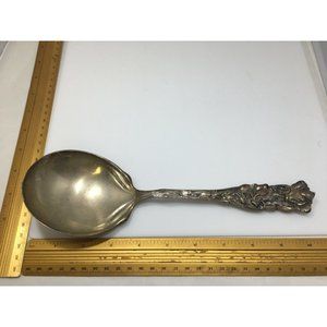 Sterling Silver Antique Shiebler Cast Repousse Serving Spoon RARE PATTERN #2860
